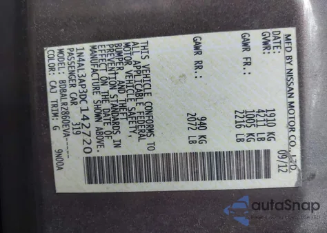 2013 Nissan Altima 2.5 S from USA, damaged, VIN 1N4AL3AP3DC142720